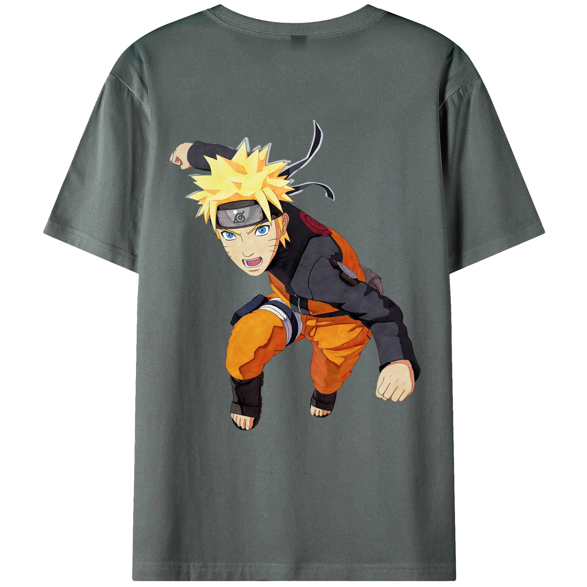 （画像用） NARUTO -ナルト- うずまき ナルト Uzumaki Naruto 綿100％ メンズ半袖Tシャツ（バックプリント） 通気性